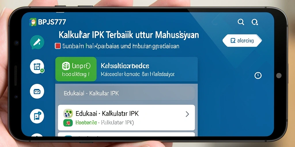 Antarmuka pengguna dari aplikasi Kalkulator IPK BPJS777 yang modern.