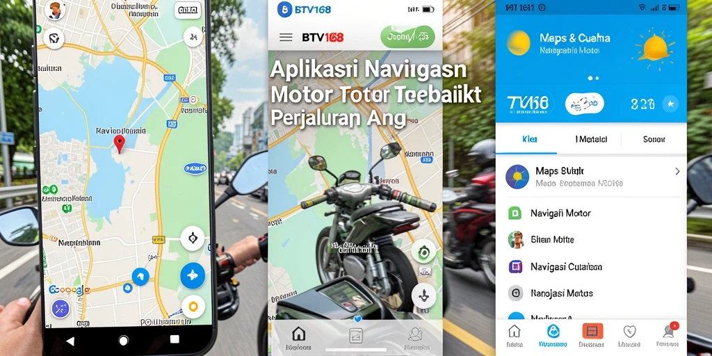 Antarmuka BTV168 menampilkan fitur navigasi motor yang interaktif dan informatif.