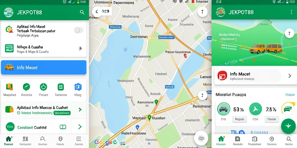 Antarmuka aplikasi JEKPOT88 yang informatif untuk kondisi lalu lintas.
