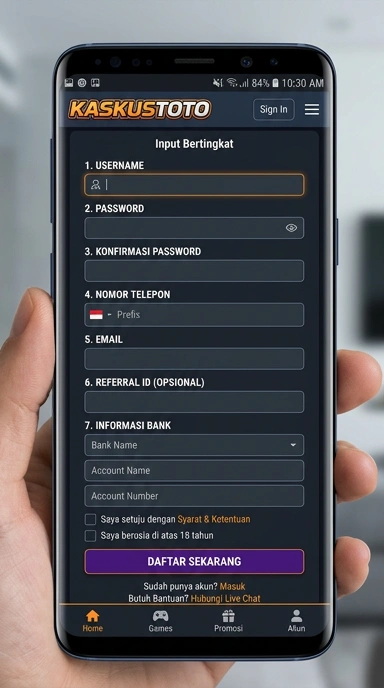 Panduan Registrasi Akun Kaskustoto untuk Pengguna Android